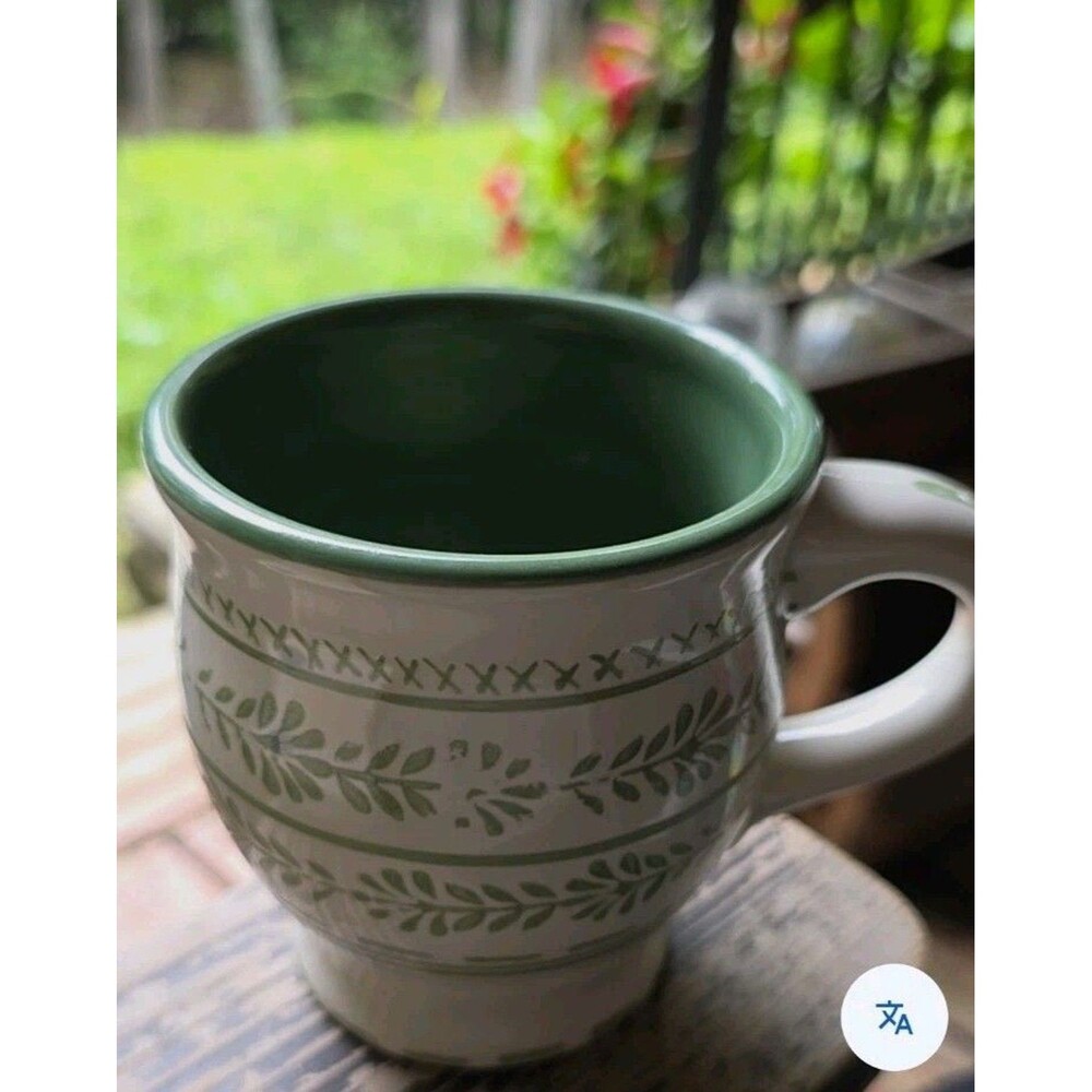 Pfaltzgraff MERRIWEATHER Circle Kindness Footed Pedestal Mug Cup Coffee Tea